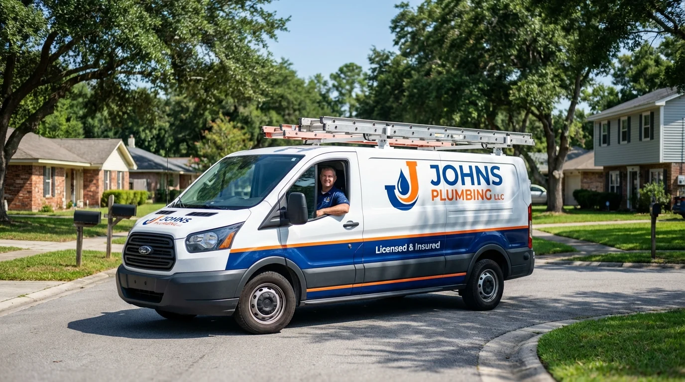 Johns Plumbing LLC service van in Osprey, FL