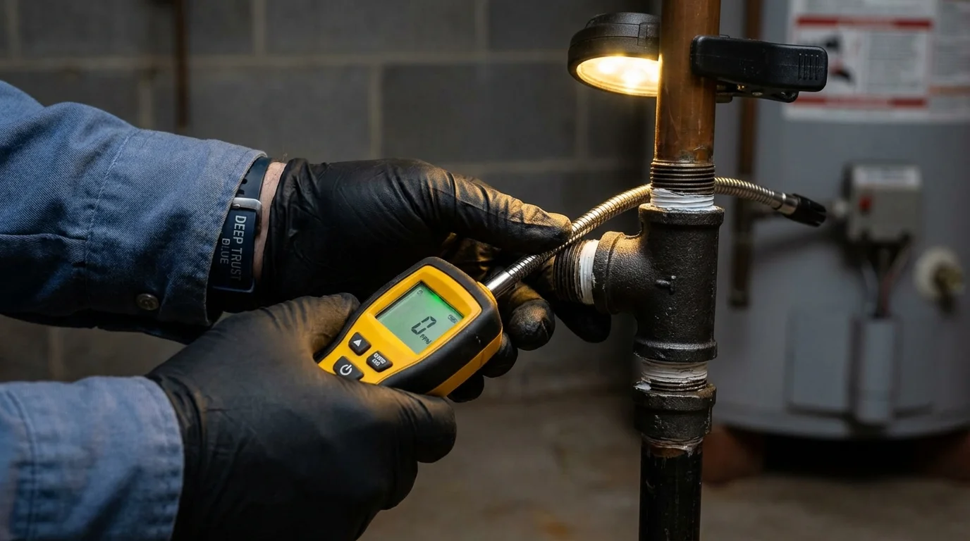 Gas leak detection with electronic sniffer by Johns Plumbing LLC in Osprey